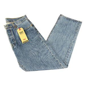 Levi's 501 Original Button Fly Light Blue Denim Jeans Men's Sizes 32x30 - 38x32